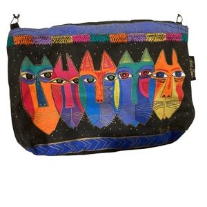 Laurel Burch Canvas Handbag crossbody - Vintage Sun N Sand Series - Cats